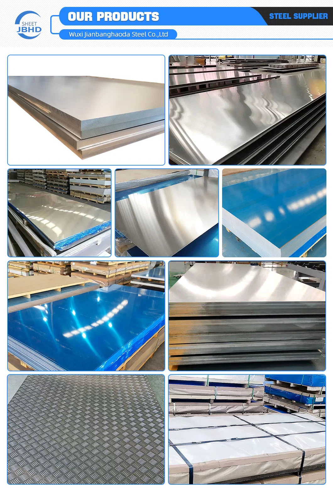 0.5mm 1mm Thin Thickness 1050 1100 2024 3003 6061 7075 5052 5083 6063 6082 T3 T6 Checkered Galvanized/Aluminum/Stainless Steel Plate/Sheet