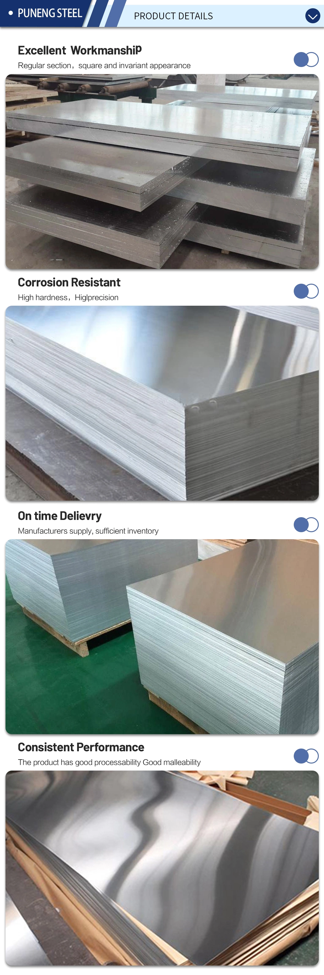 Factory Price AA1060 1100 3003 3004 3105 H116 5052 5083 6061 Anodized/Color Coated/Roofing/Mirror/Checker/Treaded/Composite/Corrugated/Embossed Aluminum Sheet