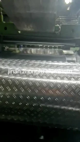 China Supplier 3xxx 5 Bar Embossed Aluminum Tread Sheet Plate with Blue Plastic Film