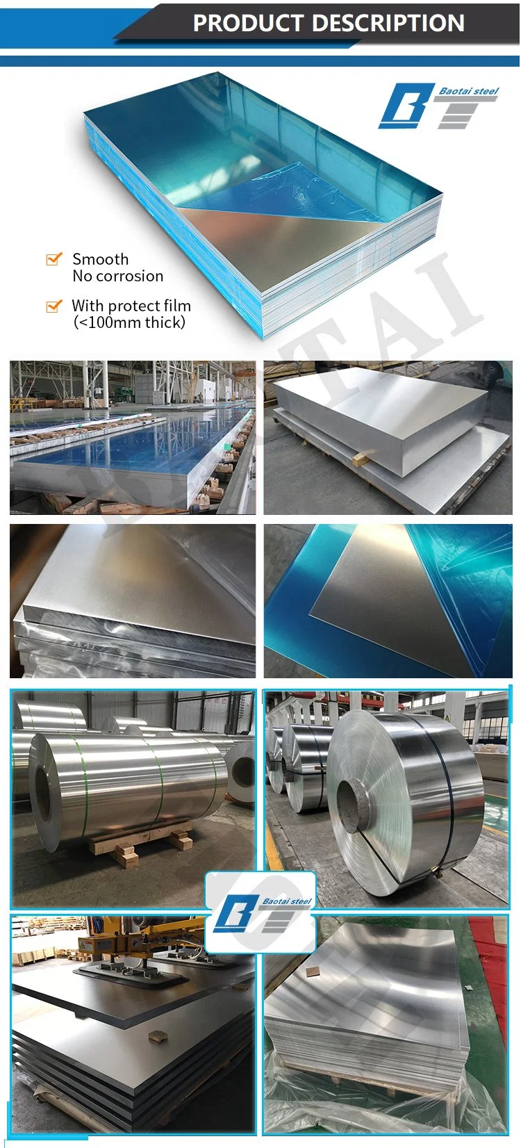 China Supplier 5052 H32 H22 H111 Aluminum Sheet for Embossed